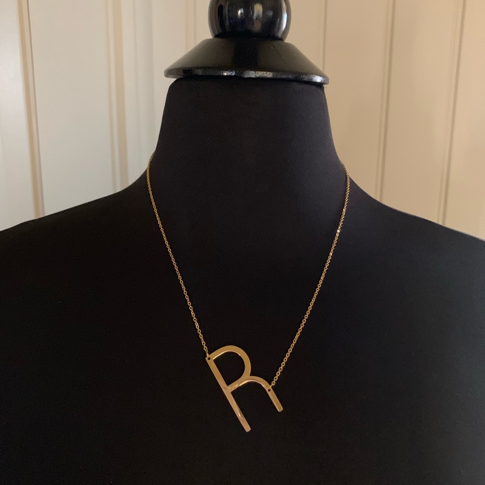 Initial “R” Gold Plated Necklace - Picture 2 of 2